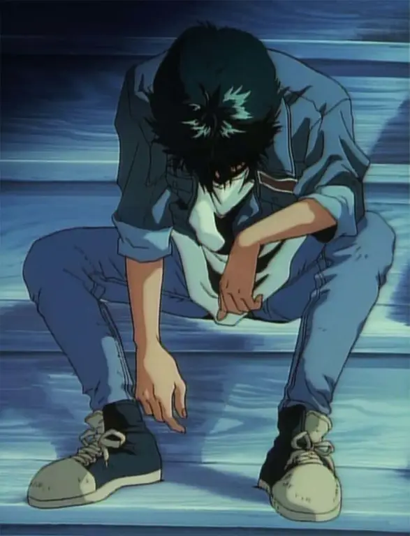 Pose bertarung Yusuke Urameshi yang ikonik Gambar Yusuke Urameshi sedang bertarung dengan pose keren