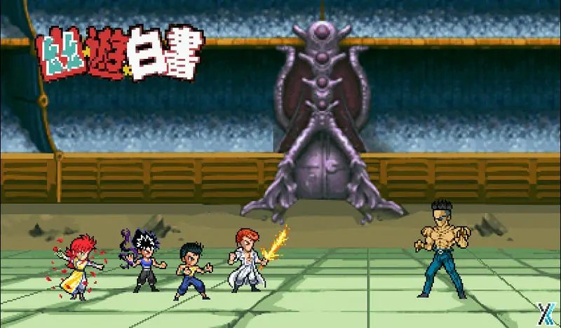 Adegan seru dari turnamen Dark Tournament Gambar adegan turnamen dalam anime Yu Yu Hakusho