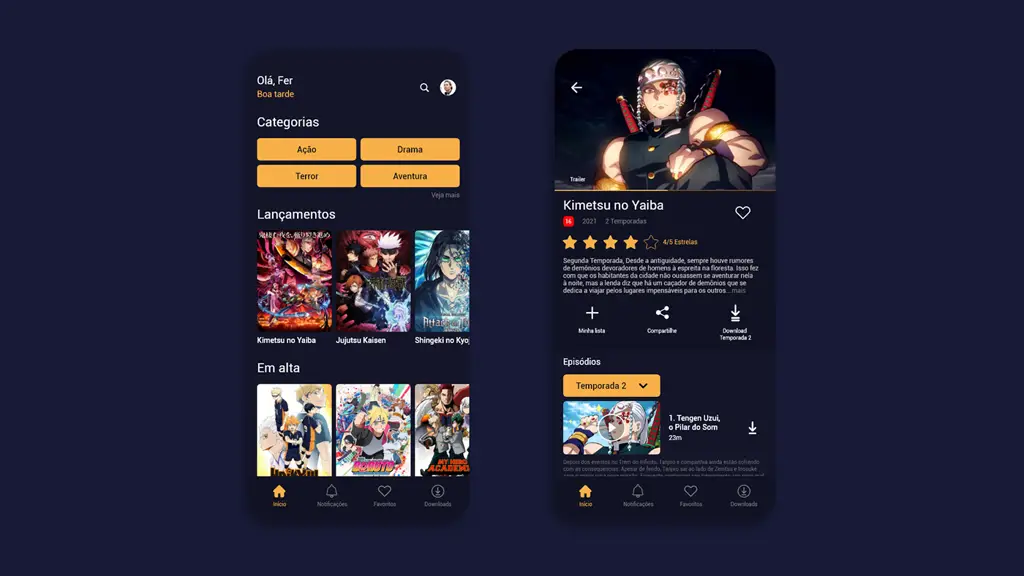 Contoh tampilan situs streaming anime Antarmuka situs streaming anime